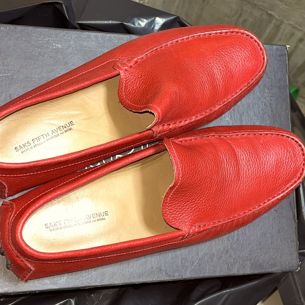 Saks 5th Avenue Red Driving shoes size 12 (mens)